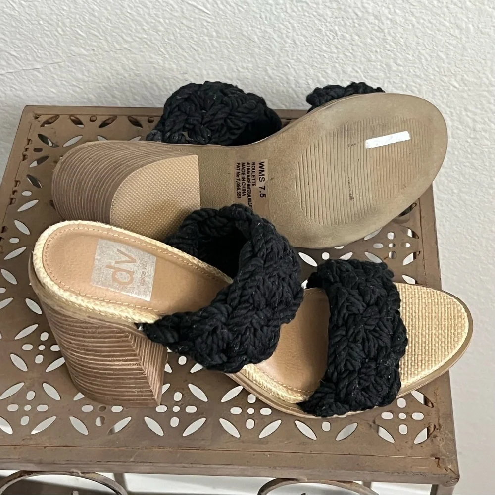 DV Dolce Vita Women's Roulette Knit Black Heeled Sandal SZ 7.5 - Picture 3 of 7